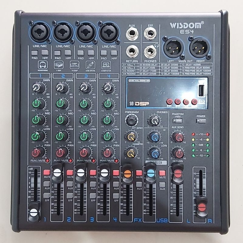 Mixer Wisdom ES 4 Original 4 Channel Bluetooth USB Wisdom ES4 Original