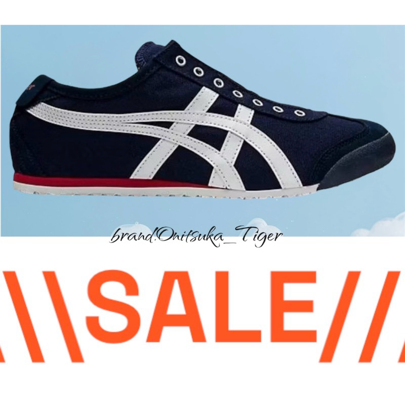 Sepatu Onitsuka Tiger original mexico 66 slip on navy white_red