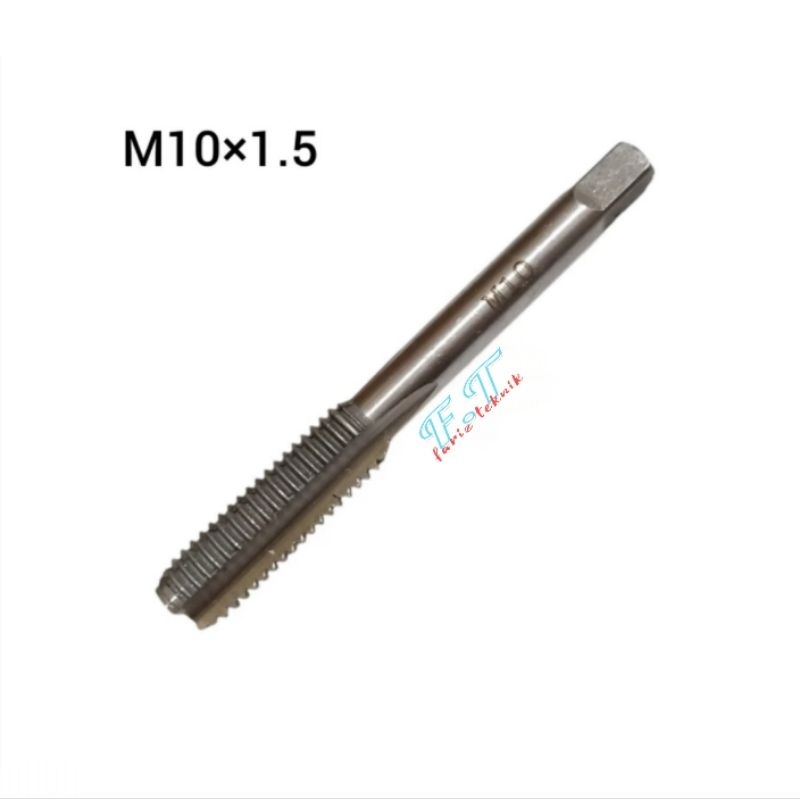 Tap PO Lurus M10 × 1.5 Hss Hand Tap m10×1.5 Mata Tap ulir drat baut 14 kasar
