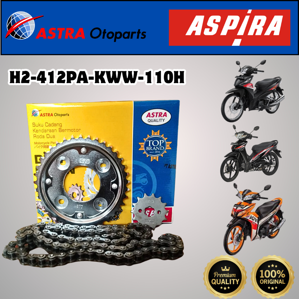 GIR SET MOTOR HONDA BLADE NEW , REVO ABSOLUTE , REVO FIT ASPIRA KWW ORI GEAR DEPAN BELAKANG + RANTAI