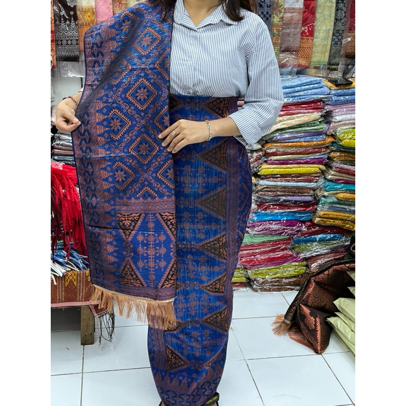Songket Palembang mesin motif lepus benang kristal