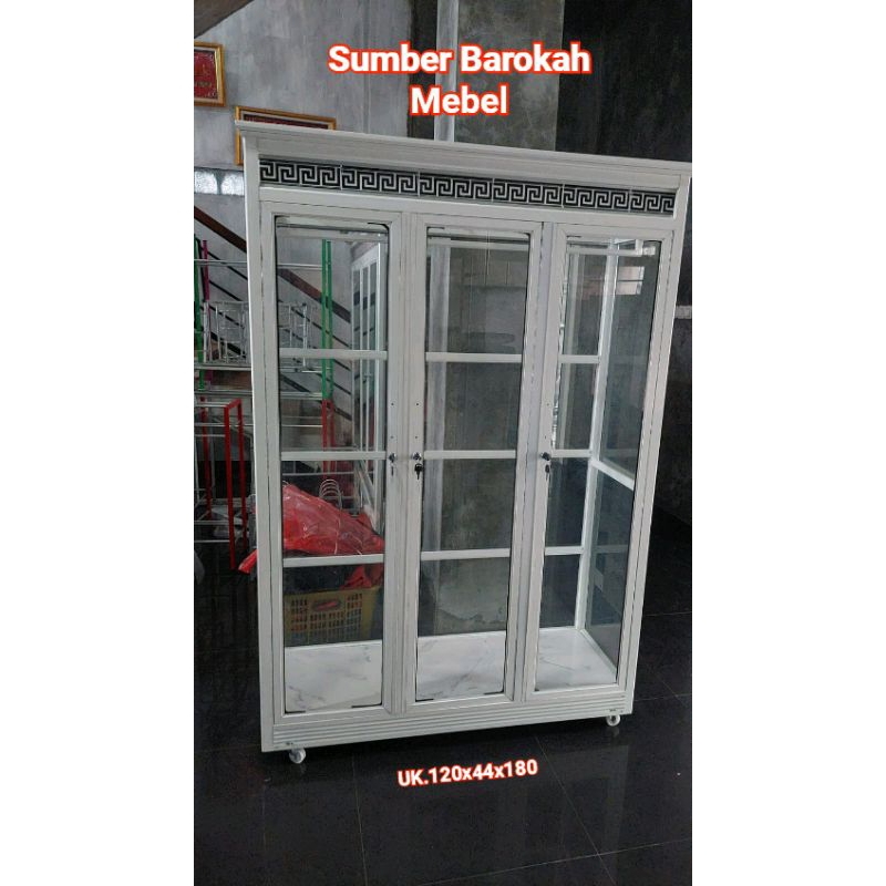 LEMARI GAMIS / LEMARI GANTUNG PINTU 3 FULL KACA - KOTA SEMARANG DAN SEKITARNYA