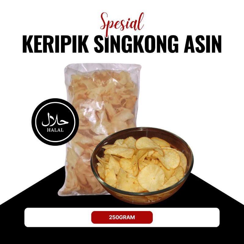 

Kripik singkong rasa bawang asin kemasan 250gr renyah dan gurih
