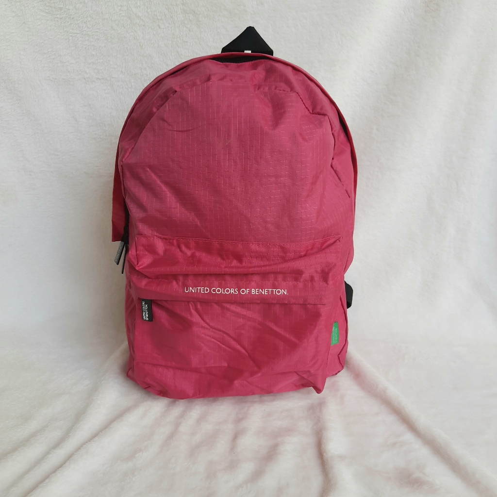 [PRELOVED] Tas Ransel Backpack Original BENETTON warna Pink Kondisi Bagus