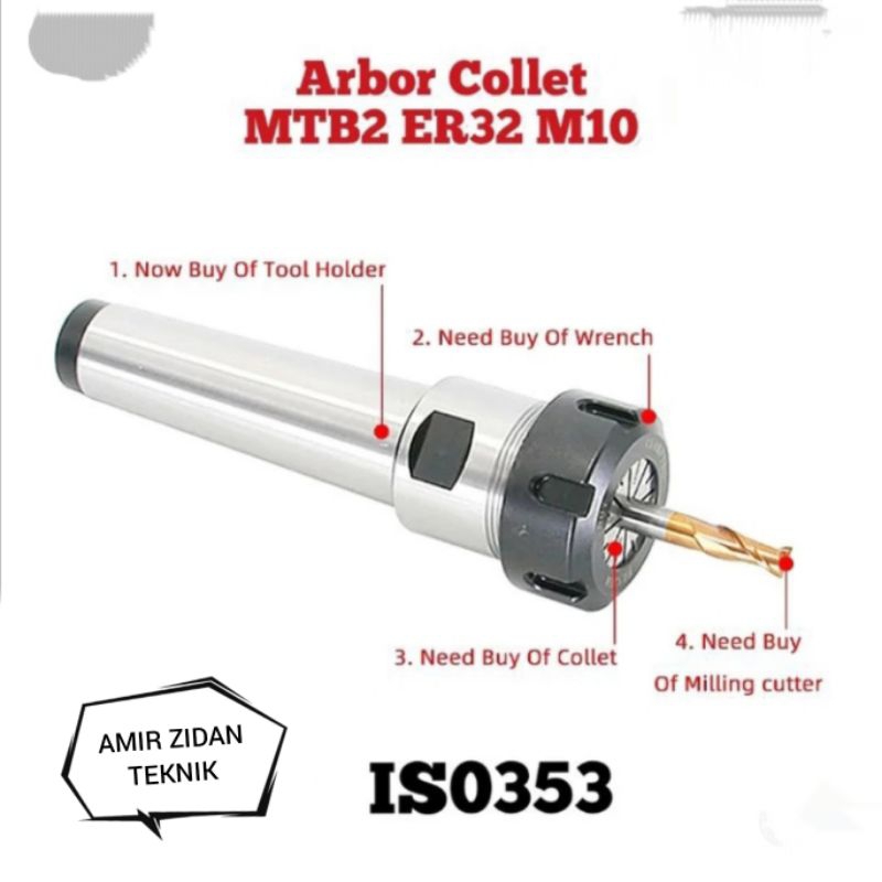 Arbor collet MTB2 ER32 drat atas M10 arbor milling arbor bor frais