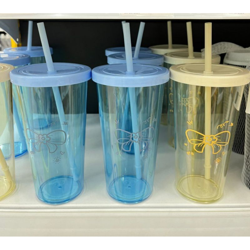 GELAS CUP AKRILIK MOTIF PITA 500ML/TUMBLER TUTUP AKRILIK FREE SEDOTAN SERBAGUNA