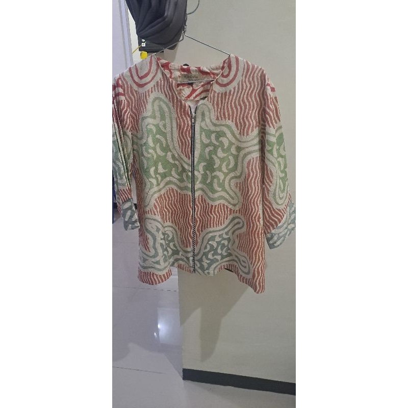 preloved blazer batik tenun formal teller bank kaelesha by paradise