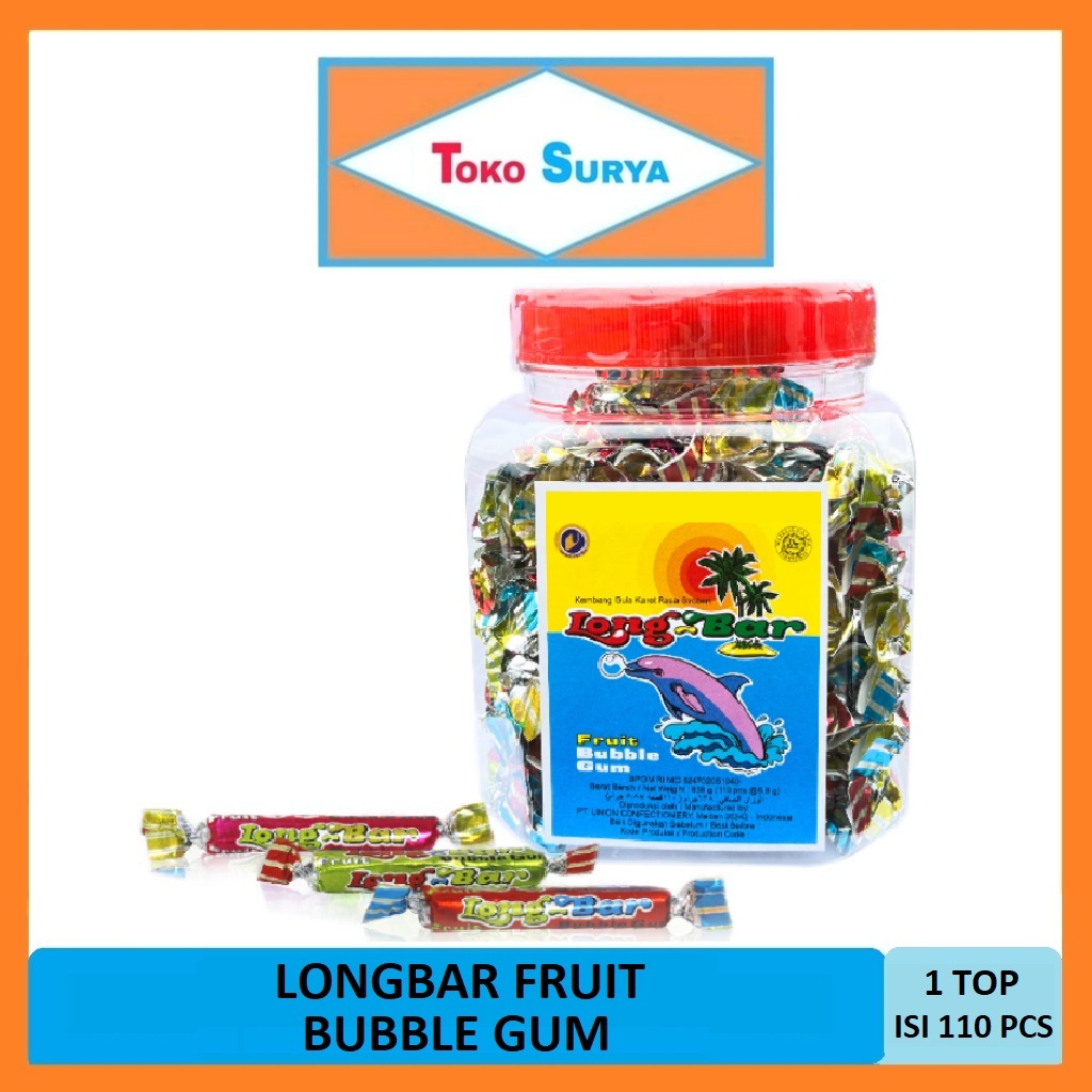 

Longbar Fruit Permen Karet Rasa Stroberi Toples 638 Gr