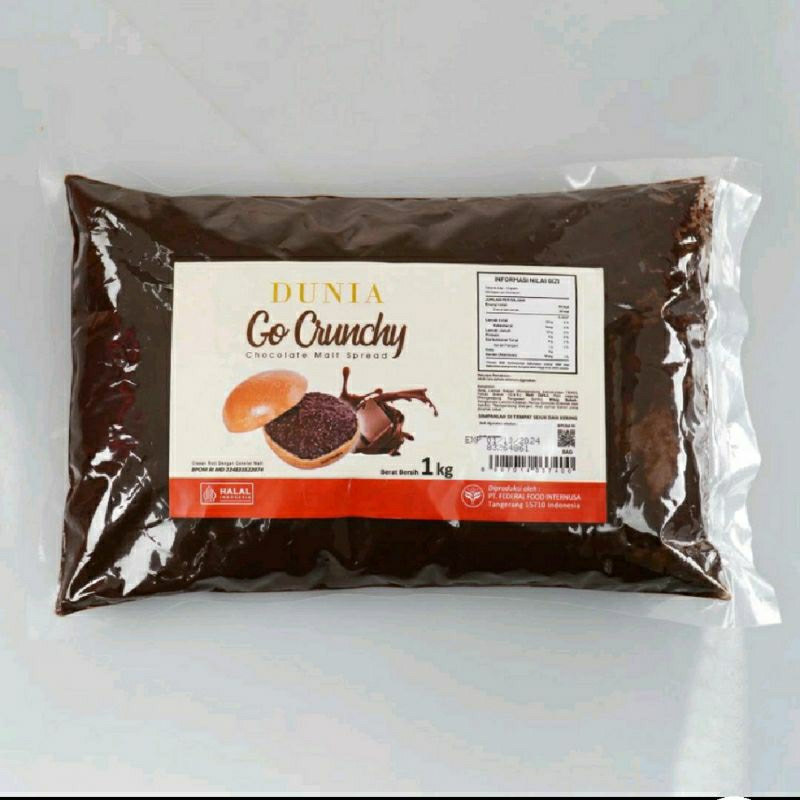 

Dunia Go Spread Crunchy Chocolate Malt Kemasan Bantal 1kg