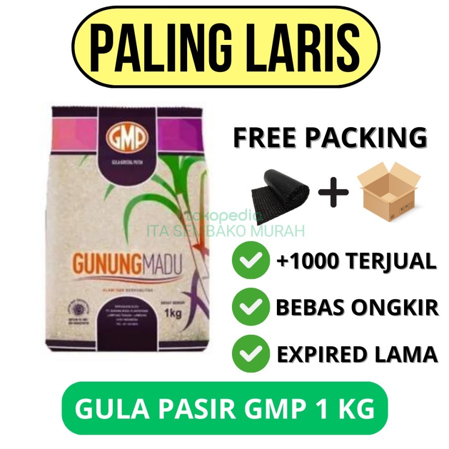 

H29 GULA PASIR GMP 1 KG / GULA PASIR KEMASAN 1KG