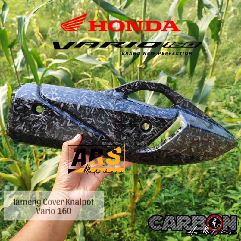 Tameng Cover Knalpot Muffler Vario 160 Carbon WTP Motif Forged
