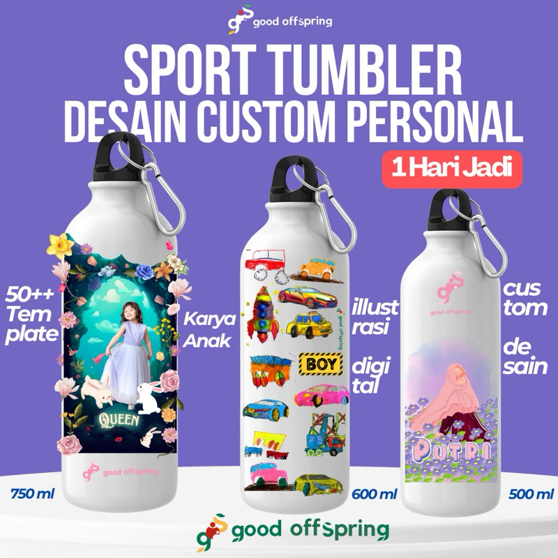 Botol Tumbler Custom | Botol Sport Tumblr | Botol Illustrasi Custom