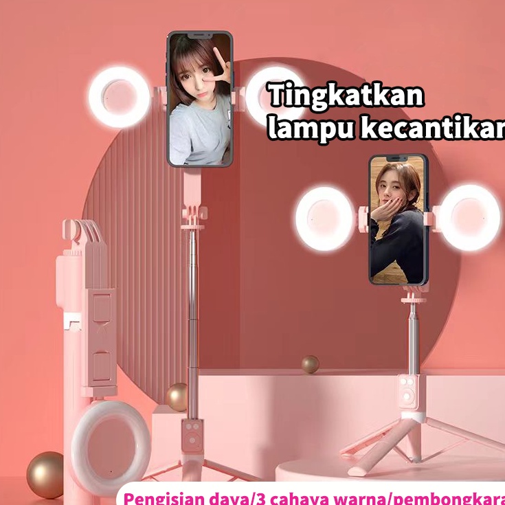 Super Gaya  TR BISA COD 165CM Tongsis Tripod lampu LED Gimbal Stabilizer Bluetooth Selfie Stick Remo