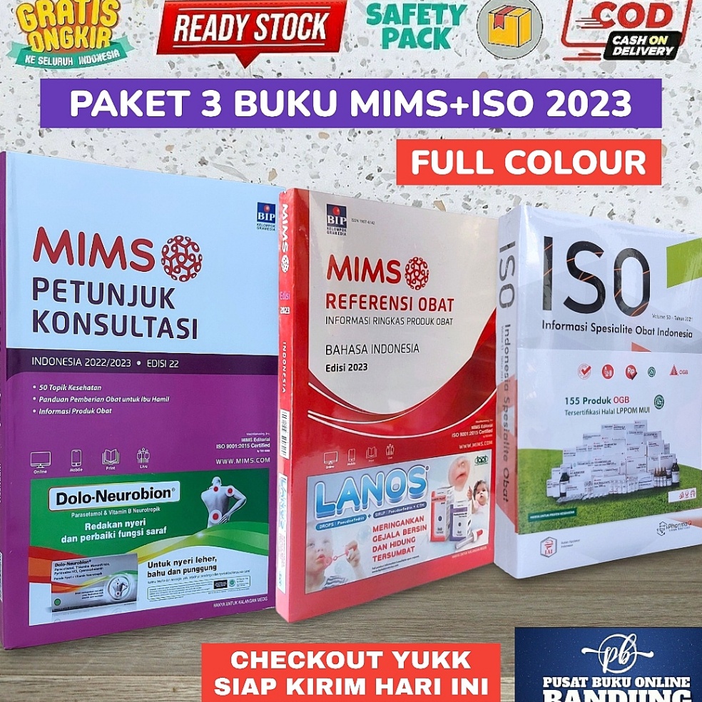 Kirim Hari Ini PAKET 3 BUKU MIMSISO MIMS PETUNJUK KONSULTASI EDISI 22 222223 MIMS REFERENSI OBAT 223