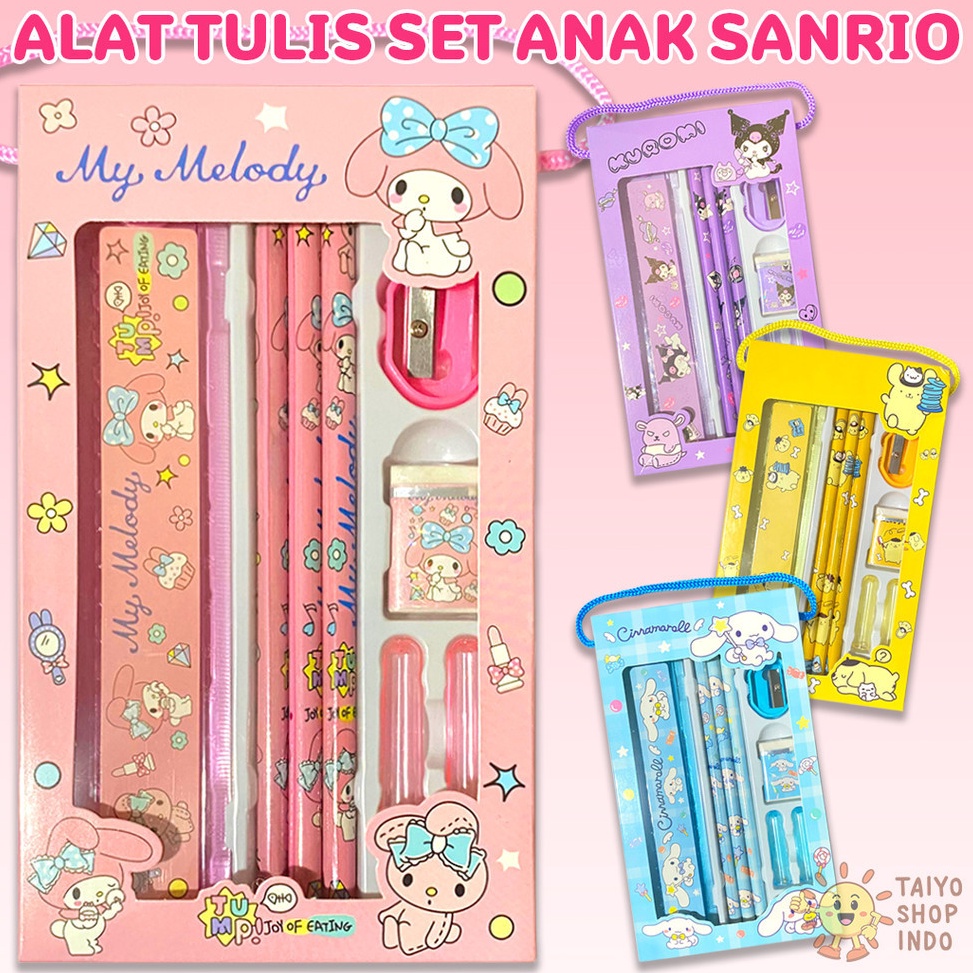 

Model Ekonomis TAIYO Alat Tulis Set Anak Sanrio Stationary Karakter Pensil Penghapus Rautan Penggaris Sekolah Kartun Perlengkapan