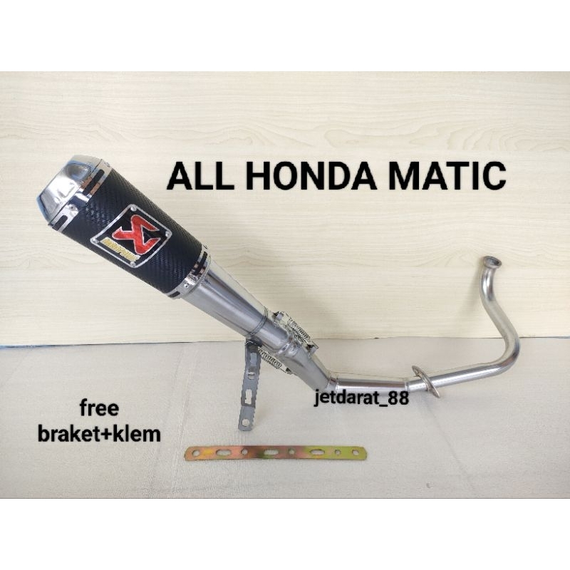 knalpot racing AKRAPOVIC KARBON untuk motor matic HONDA/ALL HONDA MATIC.beat karbu.beat pgm fi & esp