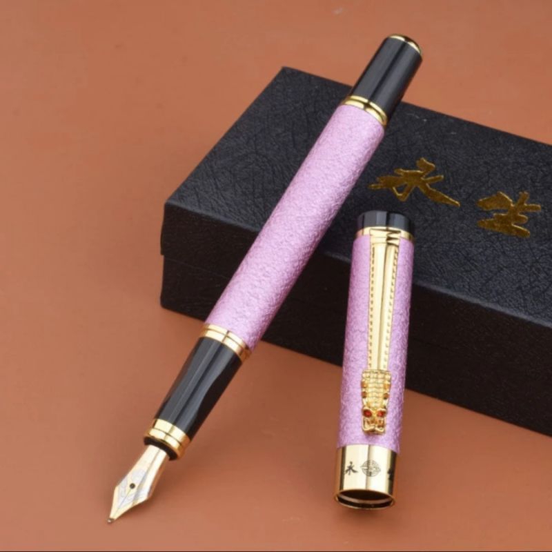 

pulpen / pena kaligrafi nib 1.0 mm - fountain pen motif pink glitter