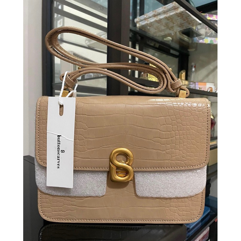 BUTTONSCARVES Audrey Croco Bag - Nude