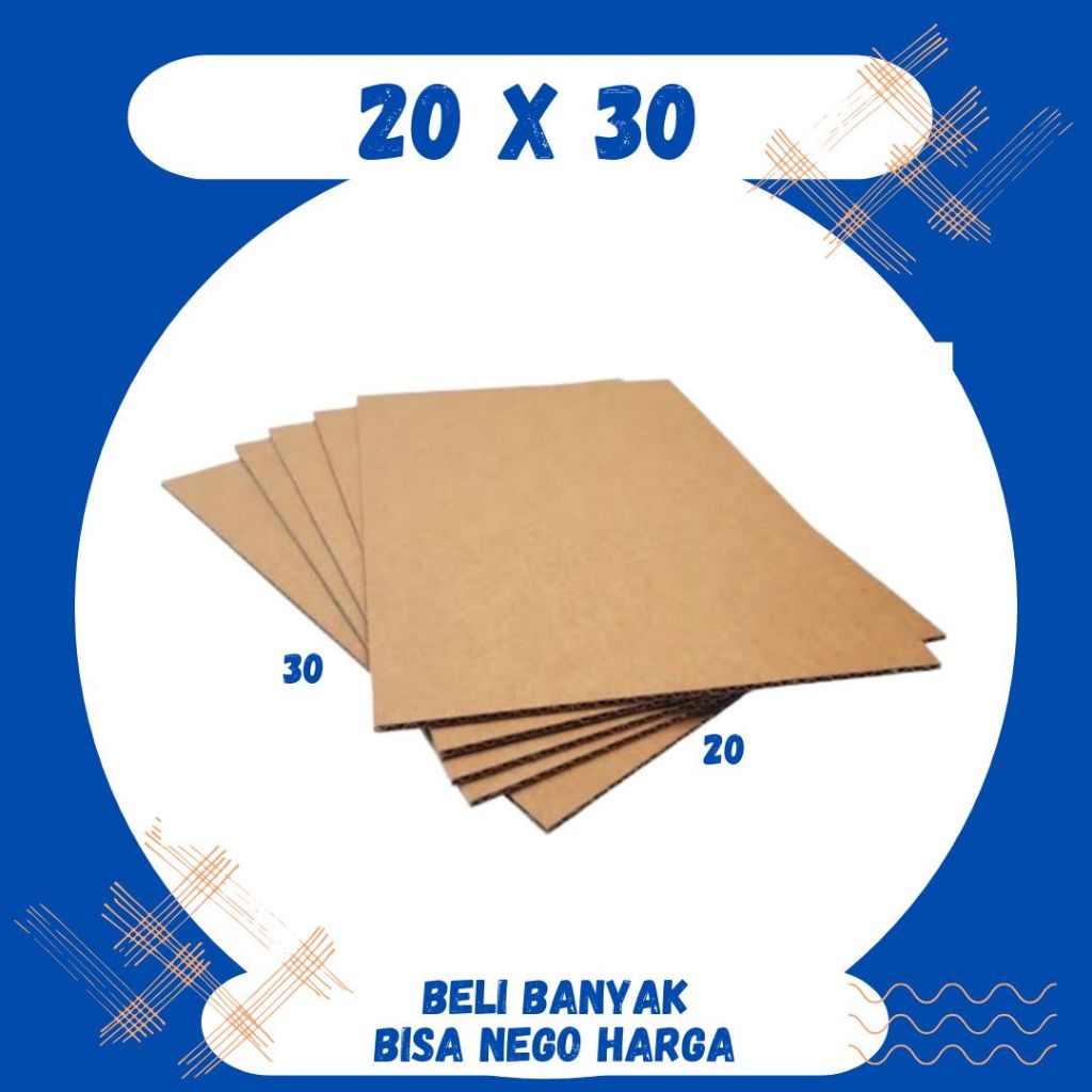 

Kardus Lembaran 20x30 / 20x15 Sheet Polos Single Wall Coklat Karton