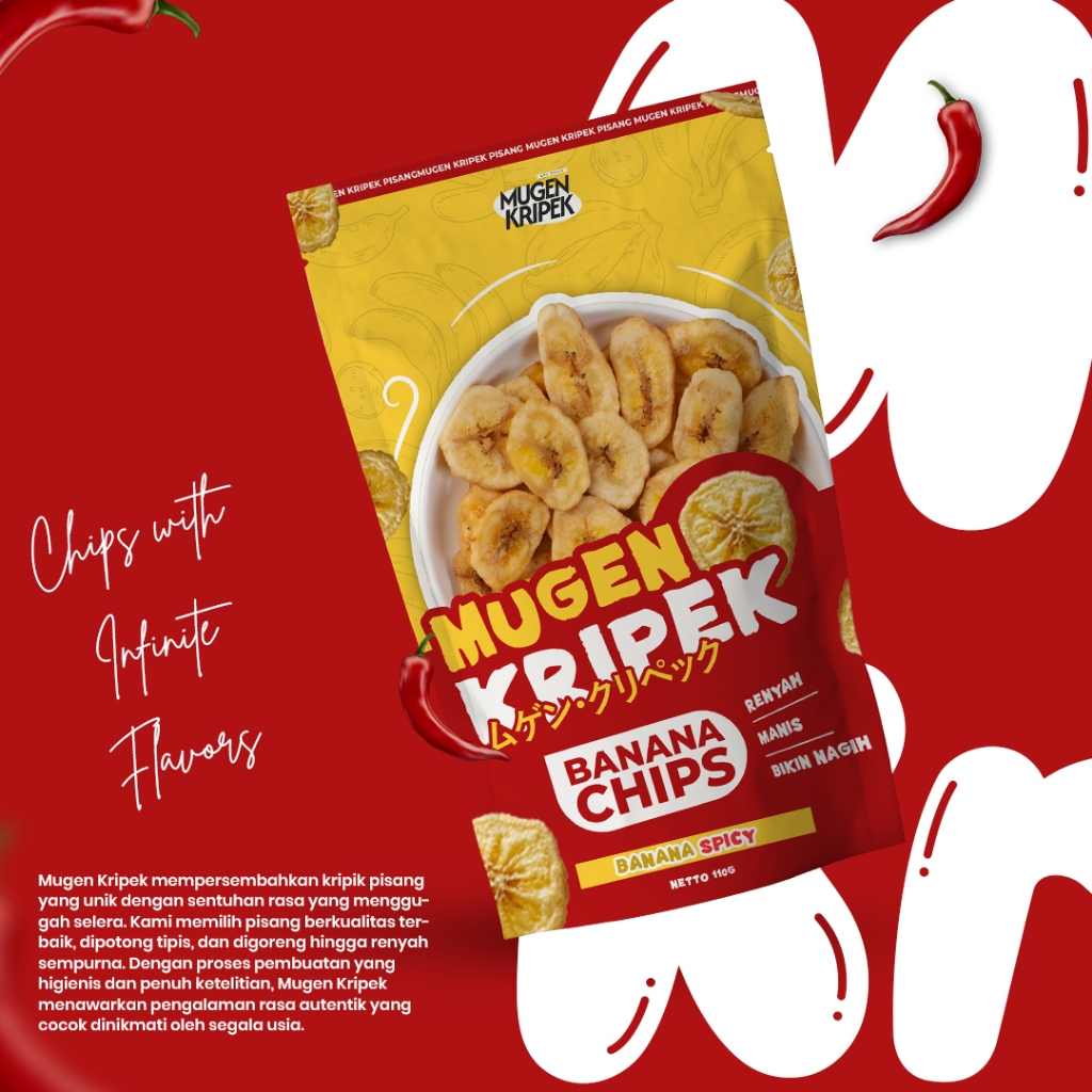 

Kripik pisang Rasa | Mugen Kripek Banana Chips - Banana Spicy