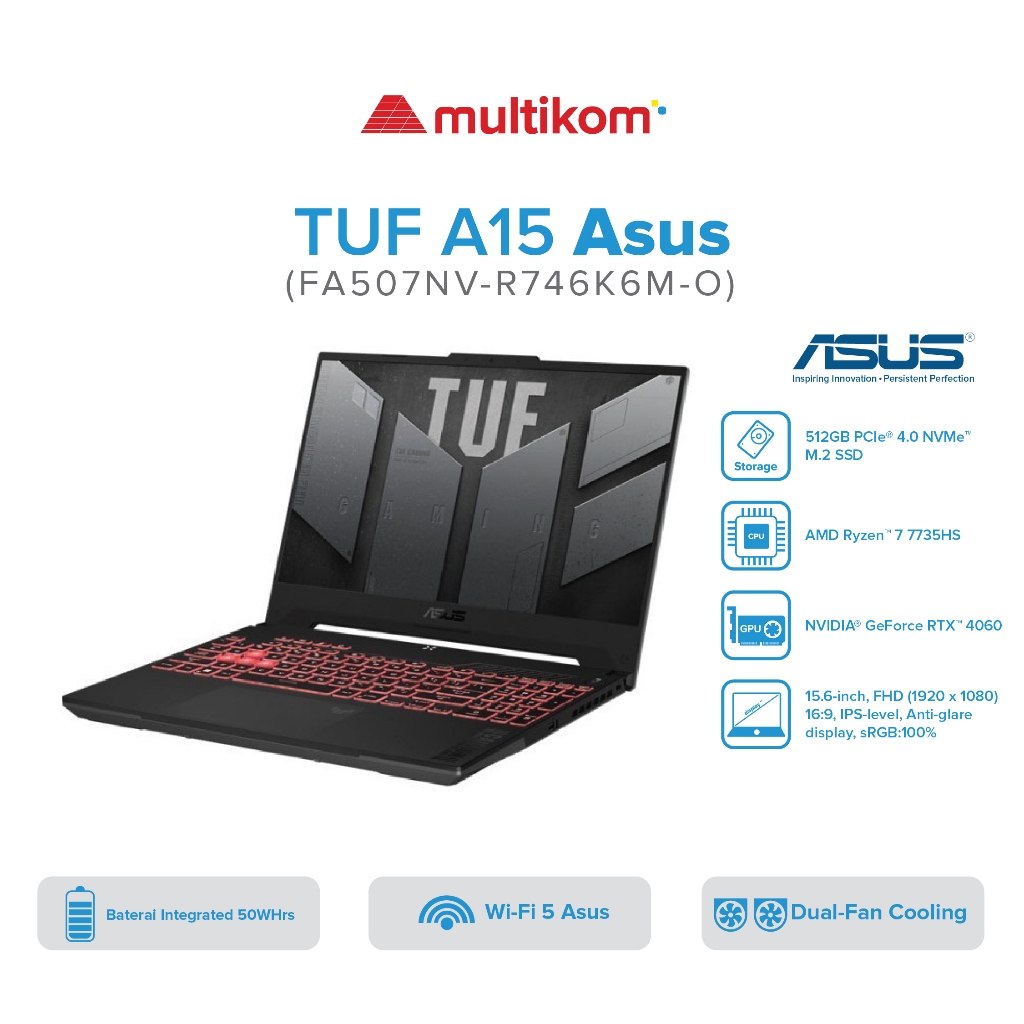 Asus TUF A15 FA507NV-R746K6M-O AMD Ryzen 7-7735HS16GB 512GB SSD RTX4060 8GB/W11
