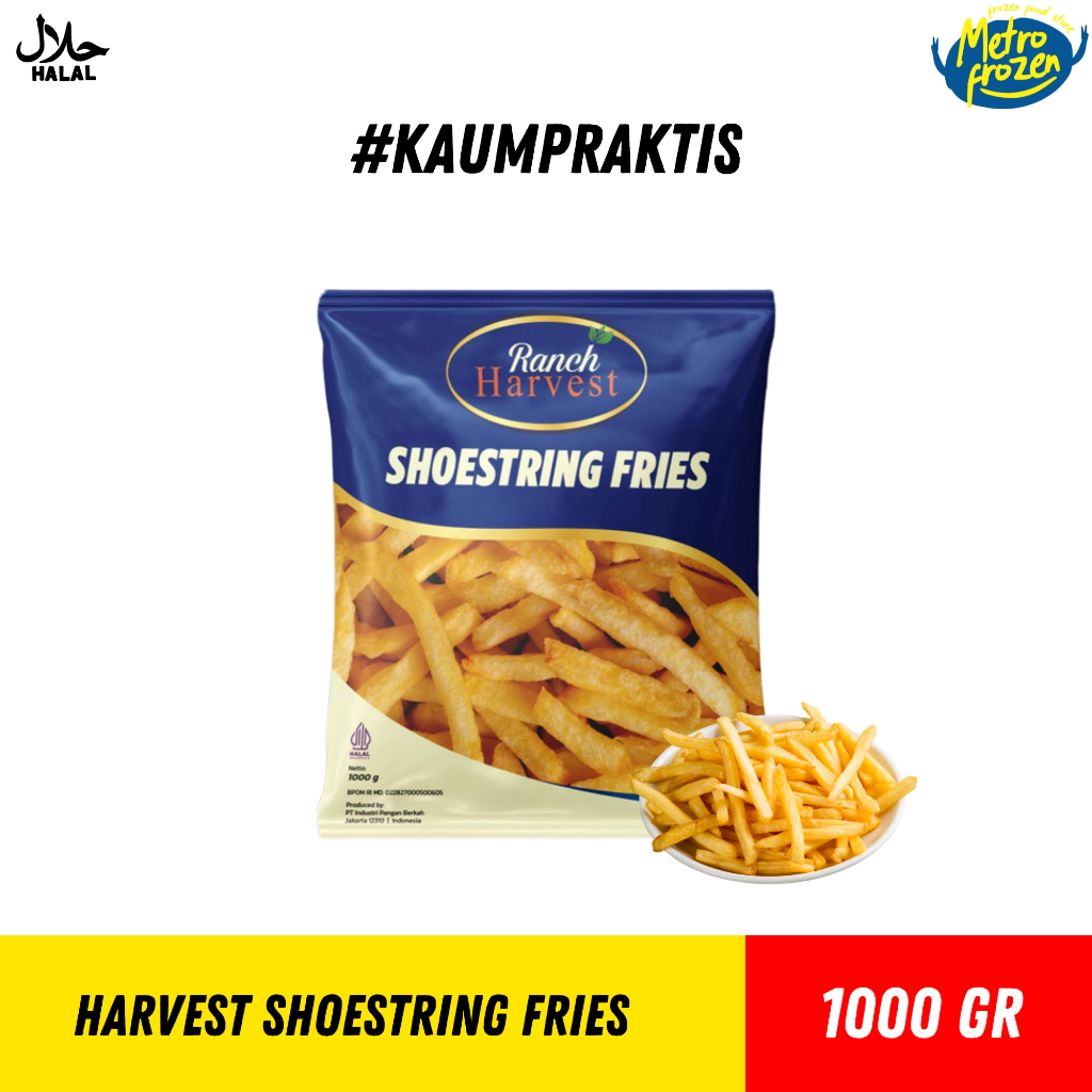 

HARVEST French Fries Crinkle Cut 1kg //kentang goreng beku //kentang crinkle
