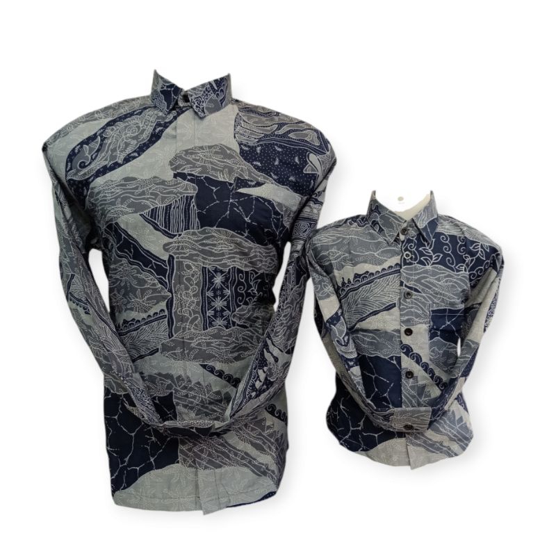 KEMEJA BATIK KHALIFAH COUPLE AYAH DAN ANAK BAHAN KATUN SOLO PREMIUM