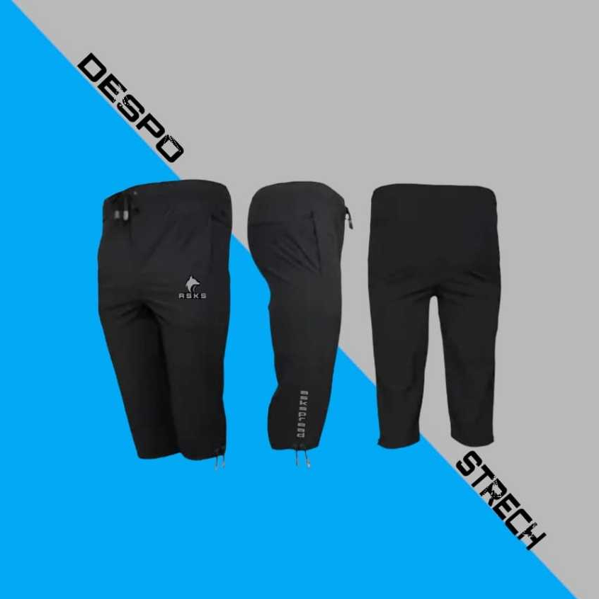 Celana Strech Despo 3/4 Celana Training Pendek Parasut Resleting