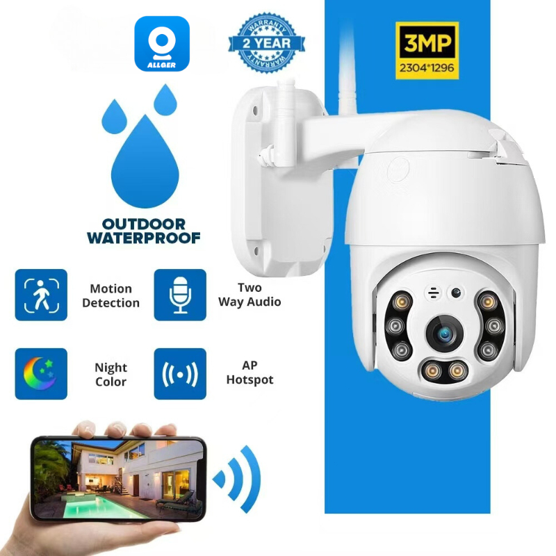 NoV ALLGER CCTV V380 Pro Kamera HD 1080P Wifi Satu Paket Lengkap Dual Lens Outdoor Waterproof Night