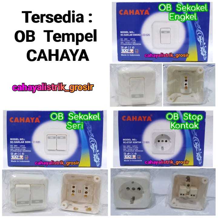 OB Engkel Tebal, OB Seri OB Stop CAHAYA  OB Tempel Murah SNI