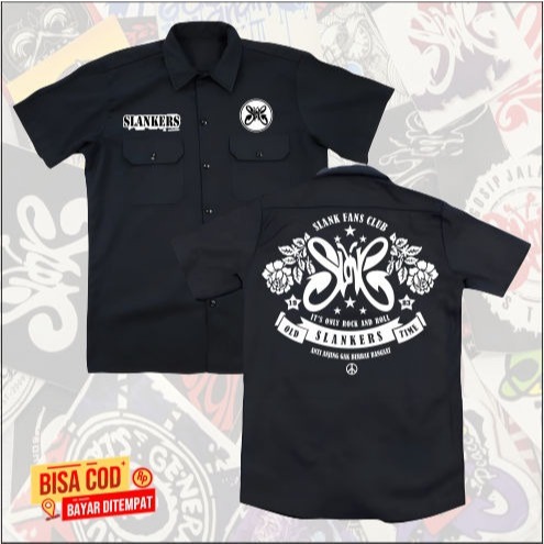KEMEJA SLANK PDH SLANKERS FANS CLUB WORKSHIRT DFISTRO