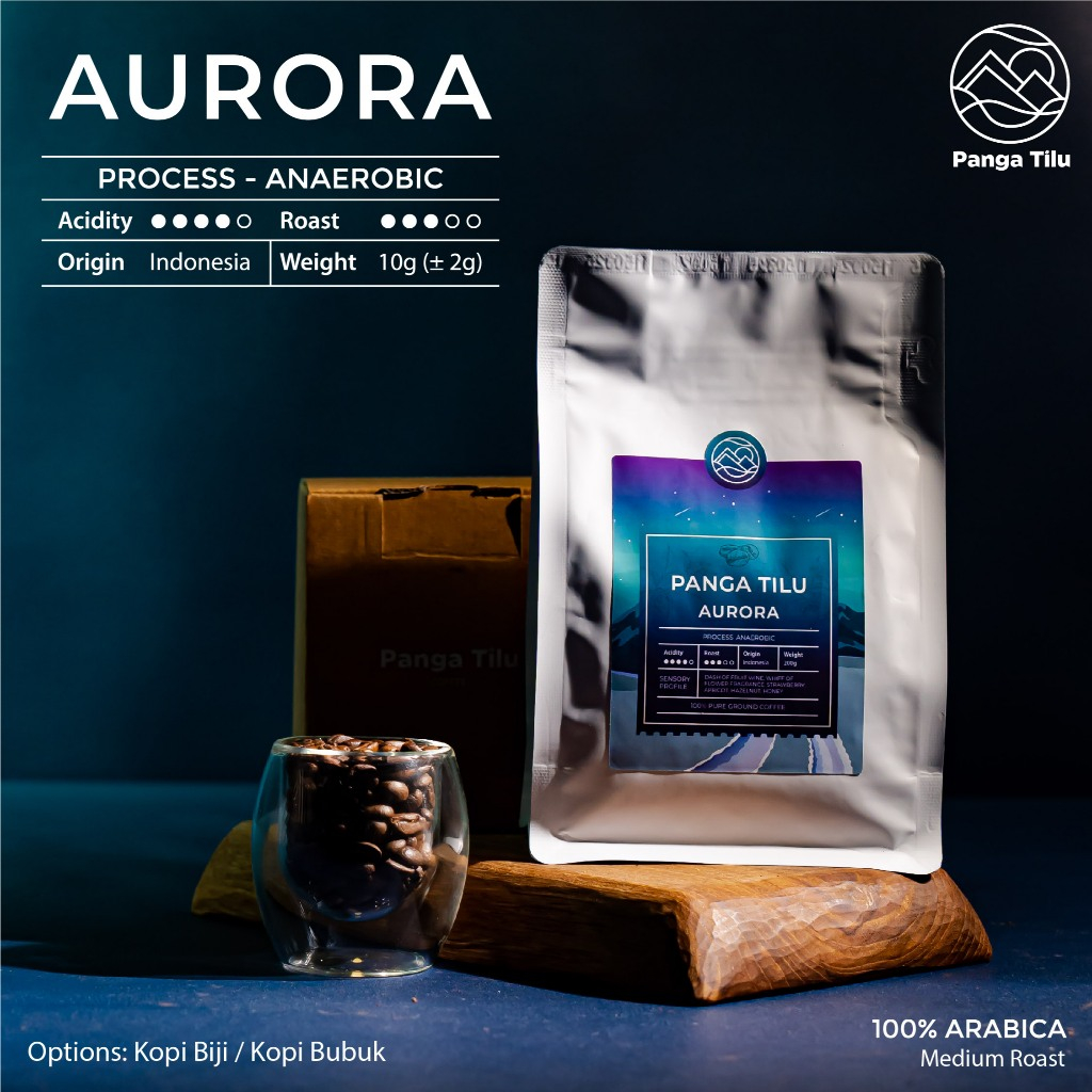 

Kopi Panga Tilu AURORA (Anaerobic Process) Roasted Coffee Beans | Biji Kopi Premium 200 gr | Kopi Biji Arabica Pangalengan