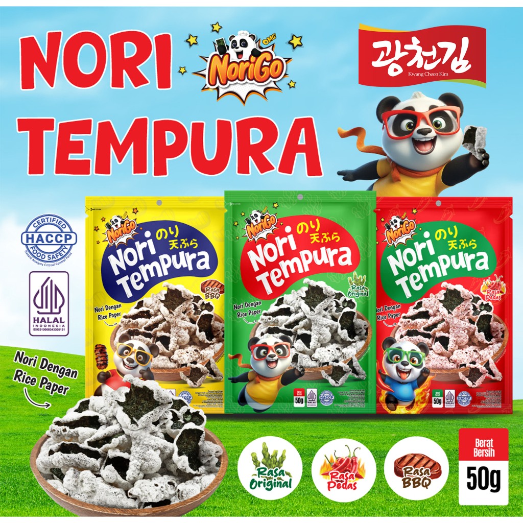 

[HALAL] NORIGO NORI TEMPURA 50GR / SNACK NORI / SNACK RUMPUT LAUT