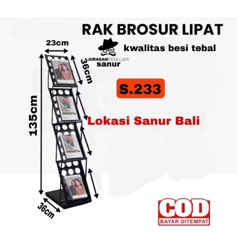 Rak display rak Brosur rak majalah rak pameran portable baru 100% kwalitas besi tebal 4 susun k.233