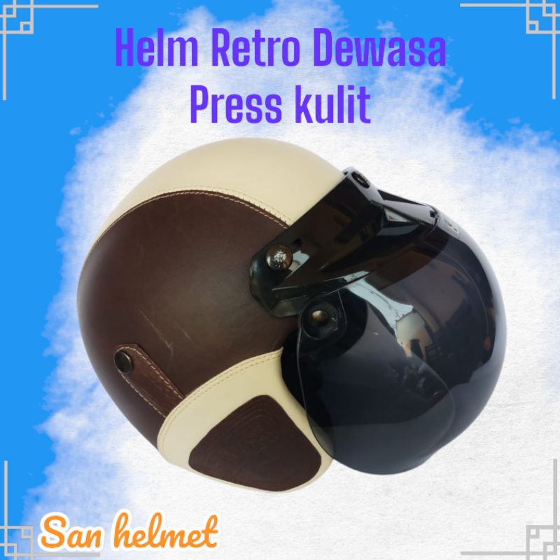 Helm Bogo Kulit Dewasa Retro