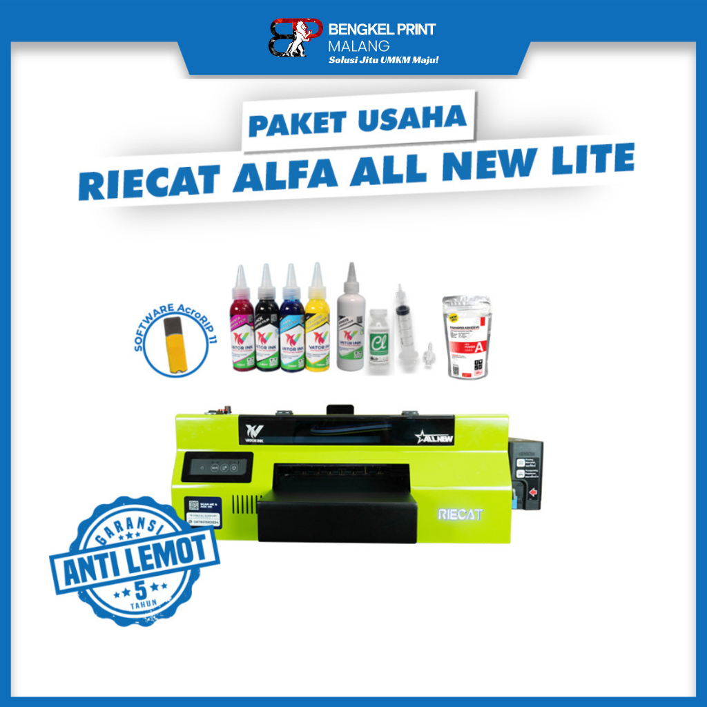 Paket Usaha Sablon DTF | Paket Mesin Riecat Alfa All New Lite