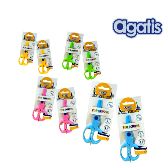 

Agatis Prime Plastic Scissor For Kids Mix Colour SC-01 - Gunting Anak Agatis
