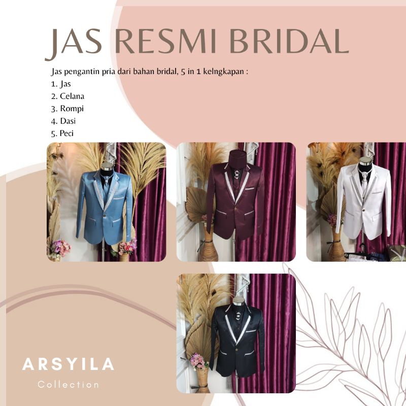 Jas blazer pria/ Jas wedding/ Formal bahan bridal 1stel