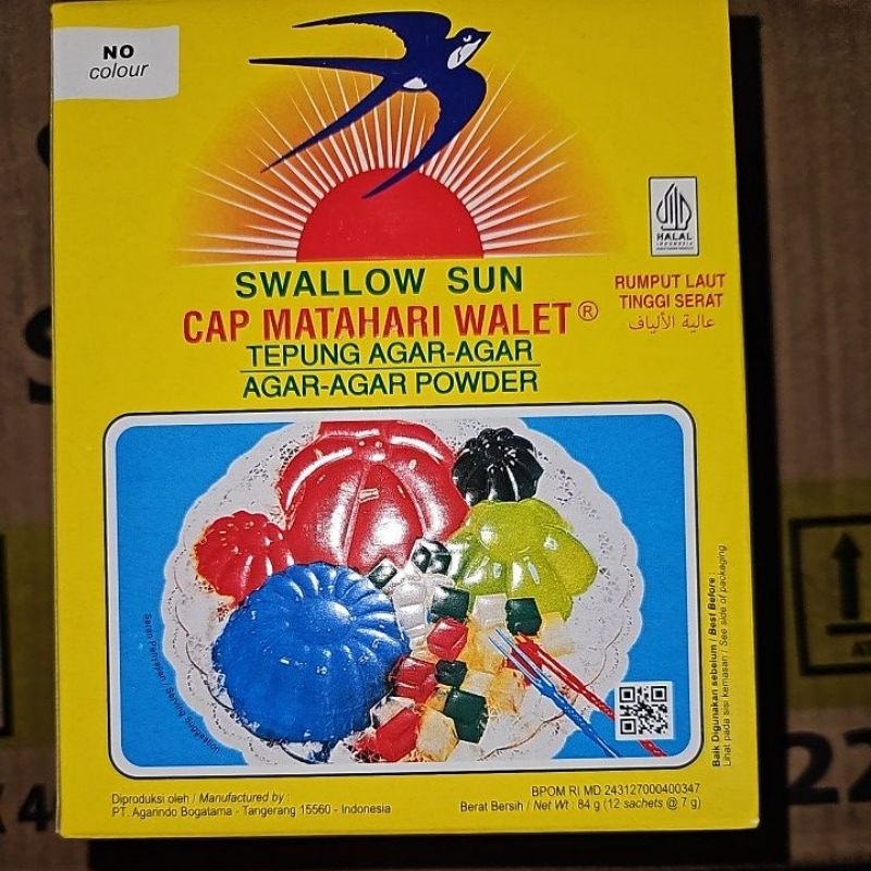 

SWALLOW SUN Agar-Agar Powder Plain/Putih 1 box/12pcs (84gr)