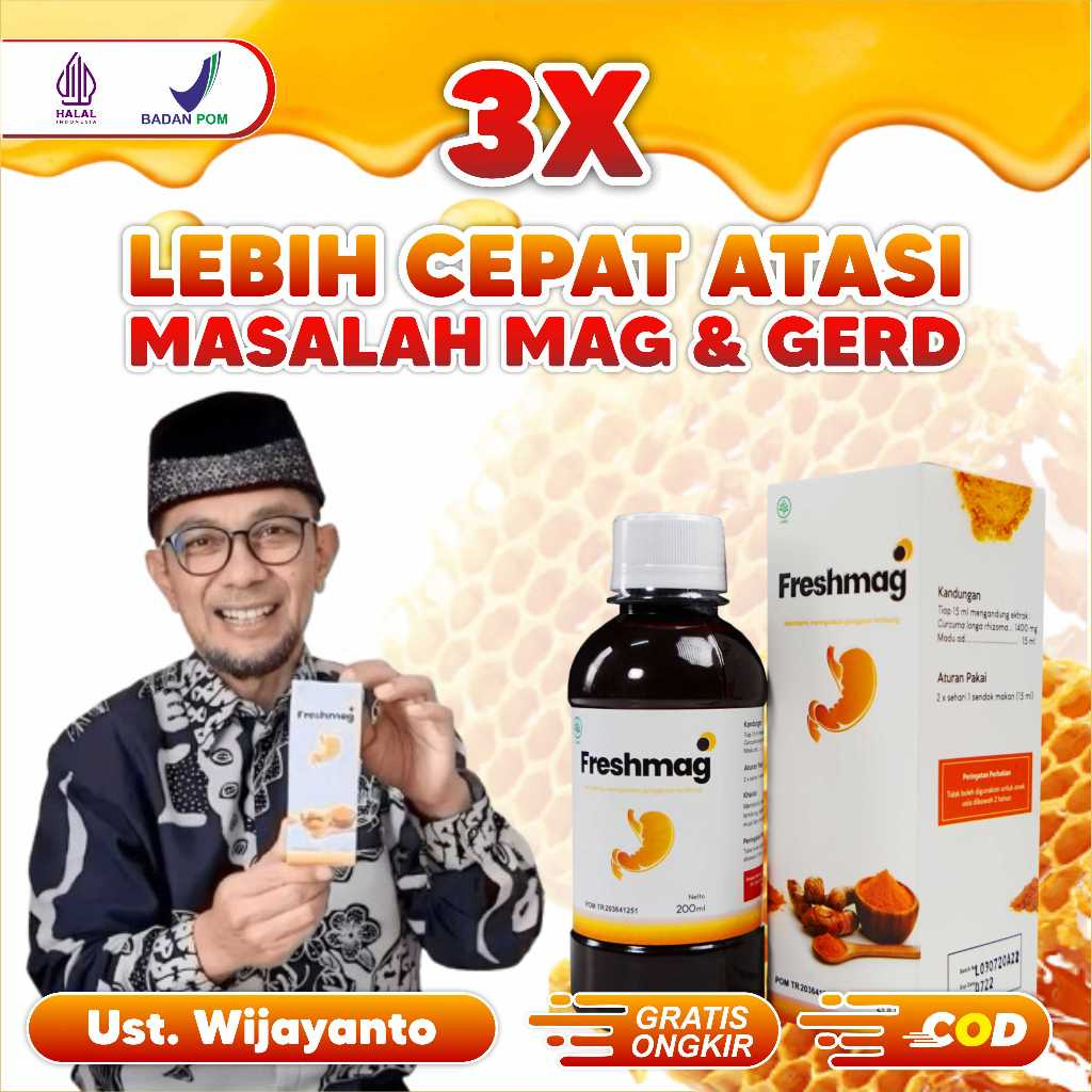 

Freshmag - Madu Atasi Asam Lambung Masalah Sakit Maag & Nyeri dan Penambah Nafsu Makan 200ml