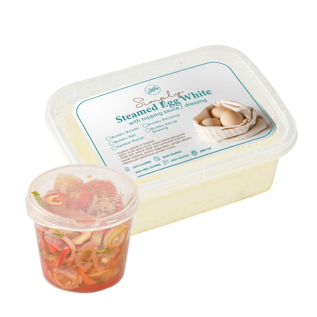 

Simply Steamed Egg White With Topping Sauce / Dressing