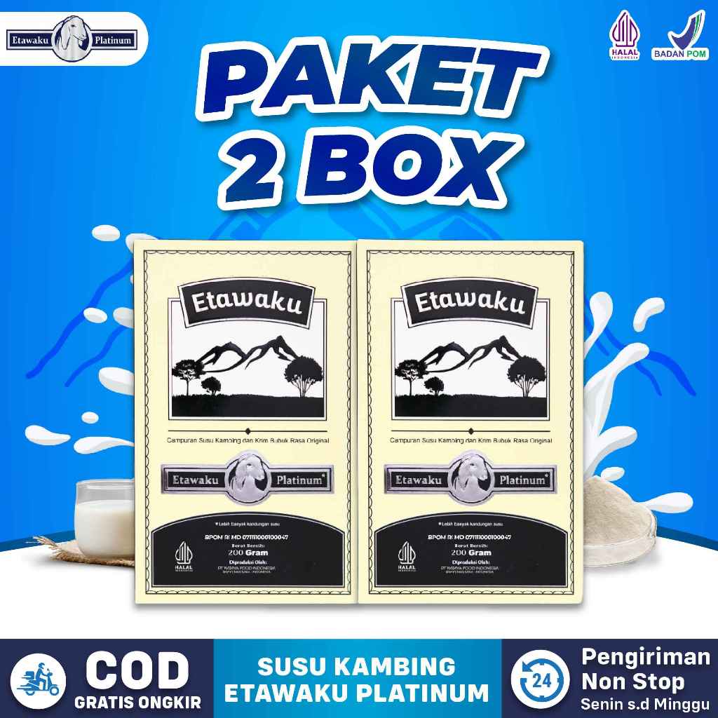 

Etawaku Platinum 2 Box - Atasi Sesak Napas asma TBC Bronkitis Pneumonia Radang Sendi