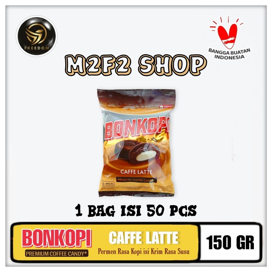 

Bonkopi Caffe Latte Premium Coffee Candy | Permen Kopi Krim Susu Bag - 150 gr (Kemasan Satuan)