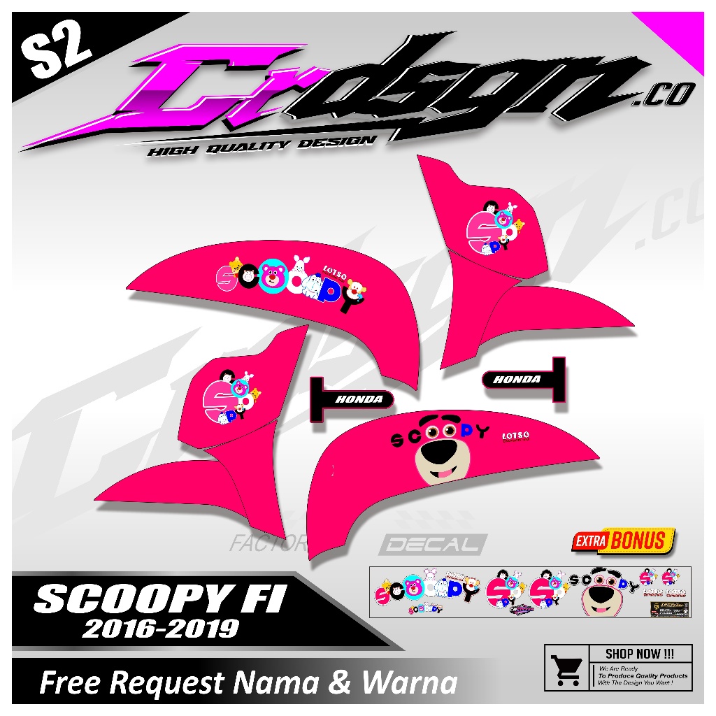 STRIPING LOTSO/STIKER LIS MOTOR sticker Honda Scoopy tahun 2016 2019 Scoopy donat