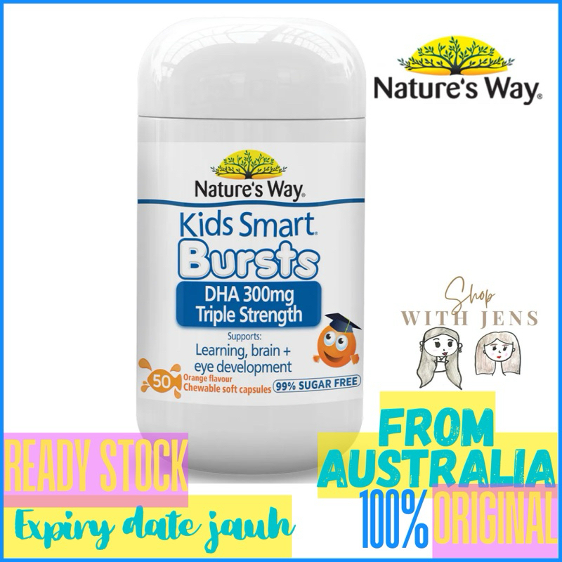 Nature's Natures Way kids smart bursts DHA 300mg triple strength 50 Minyak Ikan Anak Kandungan DHA 3