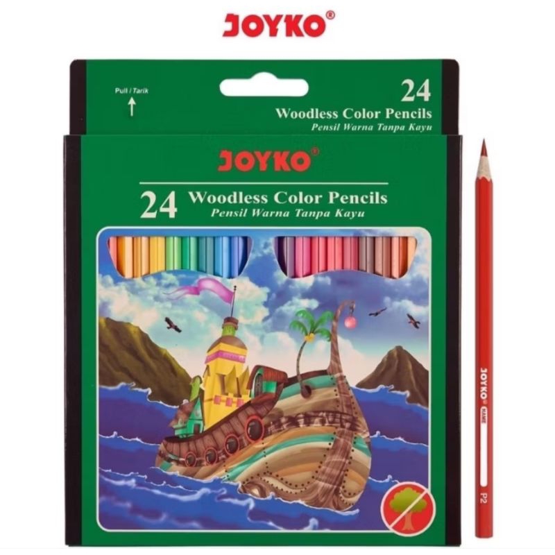 

WOODLESS COLOR PENCIL/PENSIL WARNA JOYKO CP-104 24W
