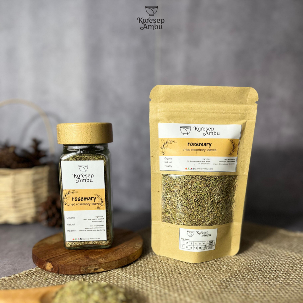 

Rosemary / Mawar Merah / Dried Rosemary Leaves - Bumbu Dapur Rempah Asli Murni Organik by Karesep Ambu