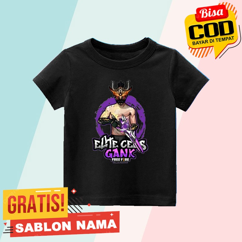 Baju Kaos Anak FF Free Fire Elit Cees Gank Season 1 - Kaos Anak Laki Laki Dan Perempuan