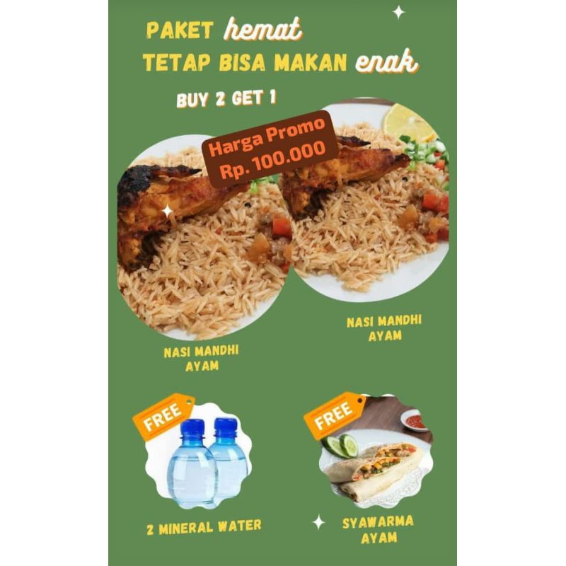 

Paket Nasi Mandhi Ayam 2porsi