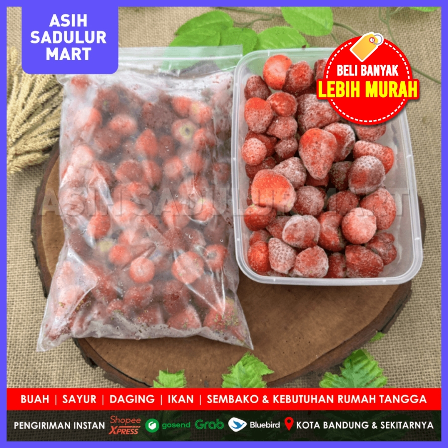 

Strawberry Frozen & Fresh 1kg / 500gr Strawberry Stroberry Stroberi Diskon Promo Bandung | Asih Sadulur Mart